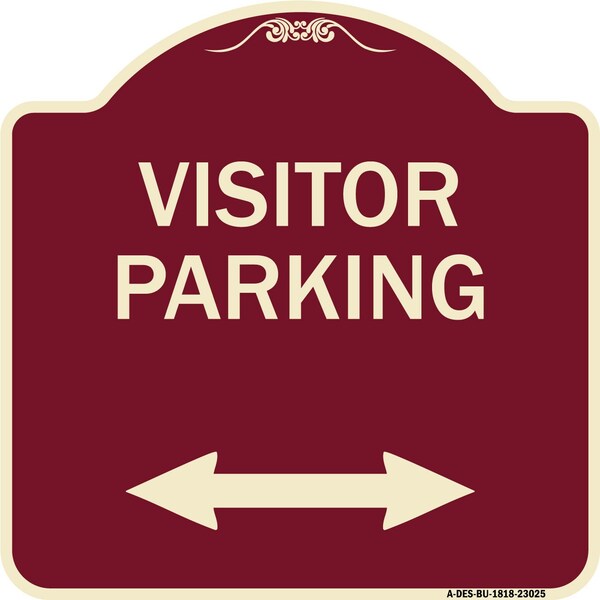 Reserved Parking Visitor Parking Heavy-Gauge Aluminum Architectural Sign, 18" x 18", BU-1818-23025